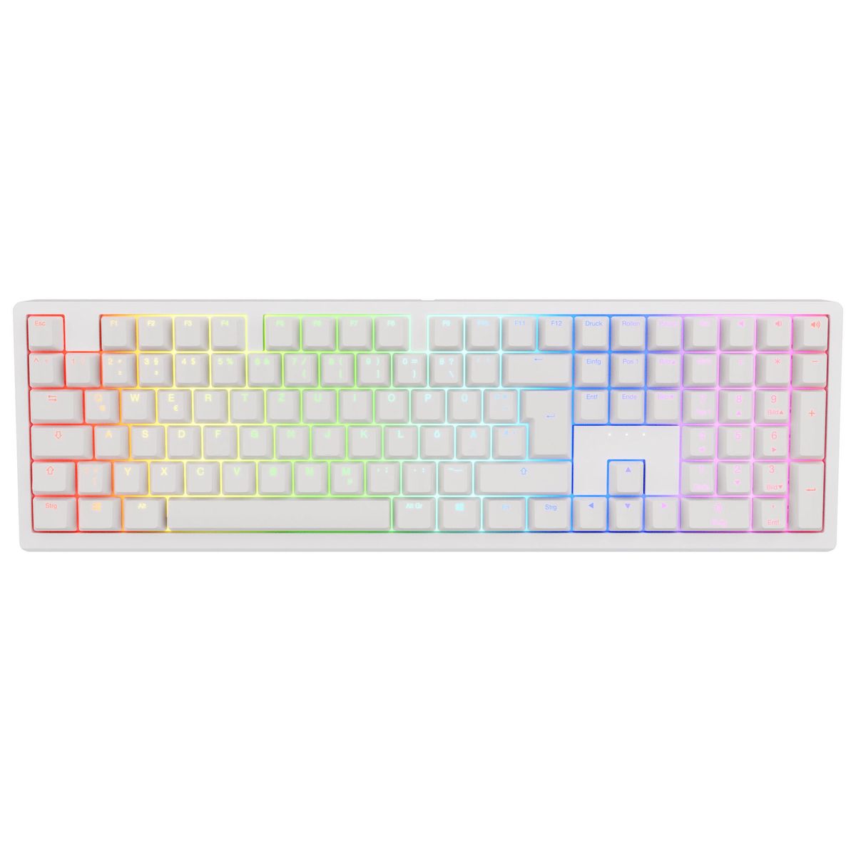 Billentyűzet Ducky Zero 6108 Pure White Wireless Gaming, ISO / Német, MX2A Brown