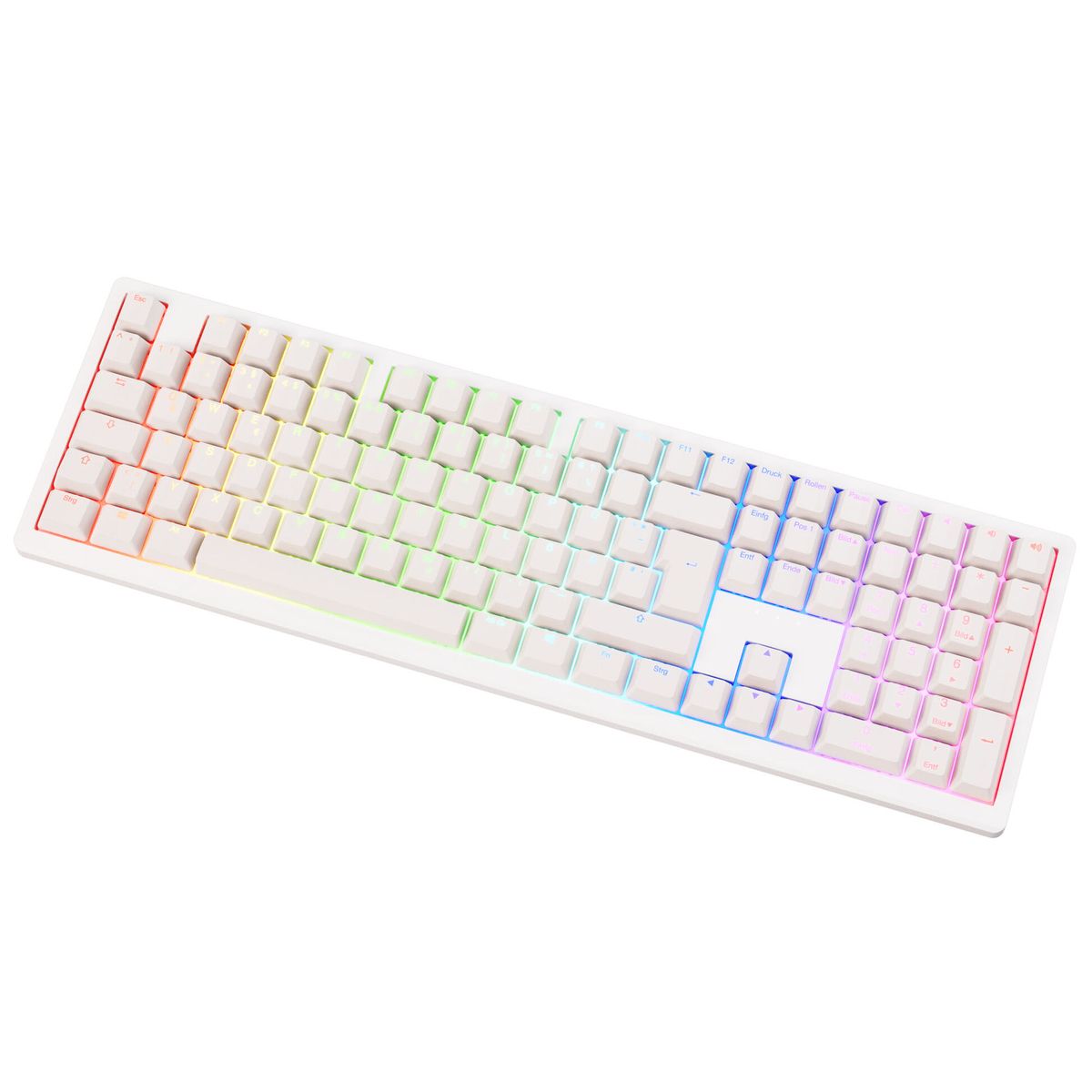 Billentyűzet Ducky Zero 6108 Pure White Wireless Gaming, ISO / Német, MX2A Brown