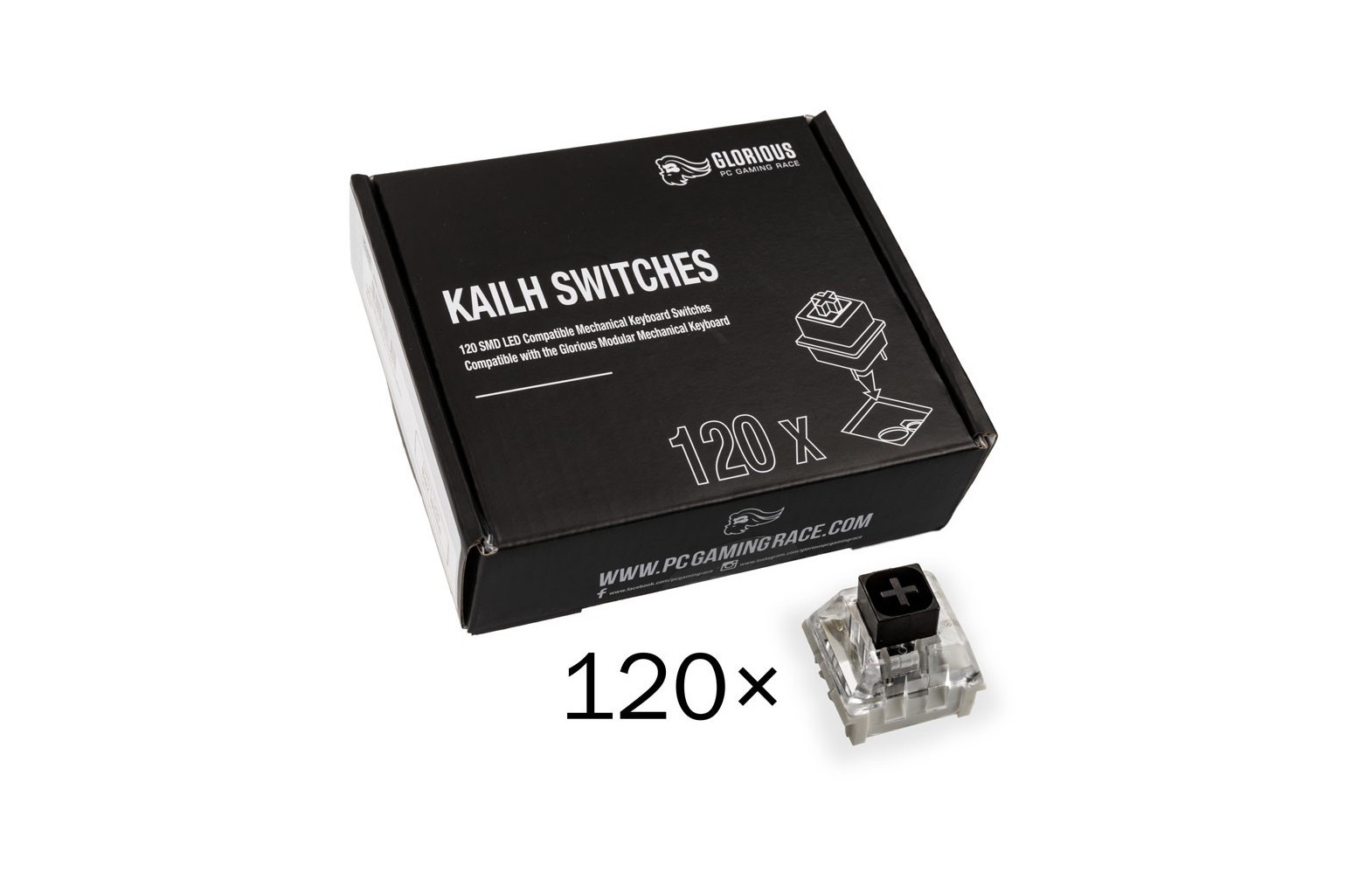 Billentyűzet kiegészítő Glorious Kailh Box Black Switch Lineáris Halk (120db)