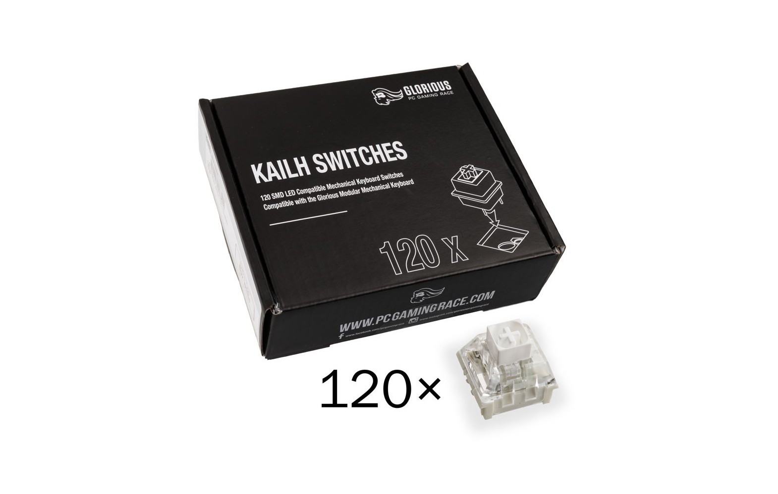 Billentyűzet kiegészítő Glorious Kailh Box White Switch Tapintható Hangos kattanás (120db)