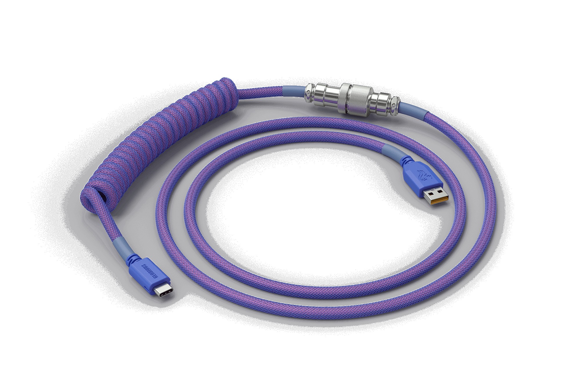 Billentyűzet kiegészítő Glorious Coiled Cable Nebula USB-C Spirálkábel Lila