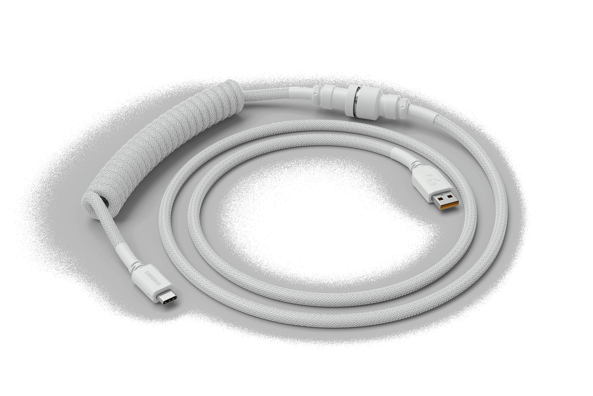 Billentyűzet kiegészítő Glorious Coiled Cable Ghost White USB-C Spirálkábel Fehér