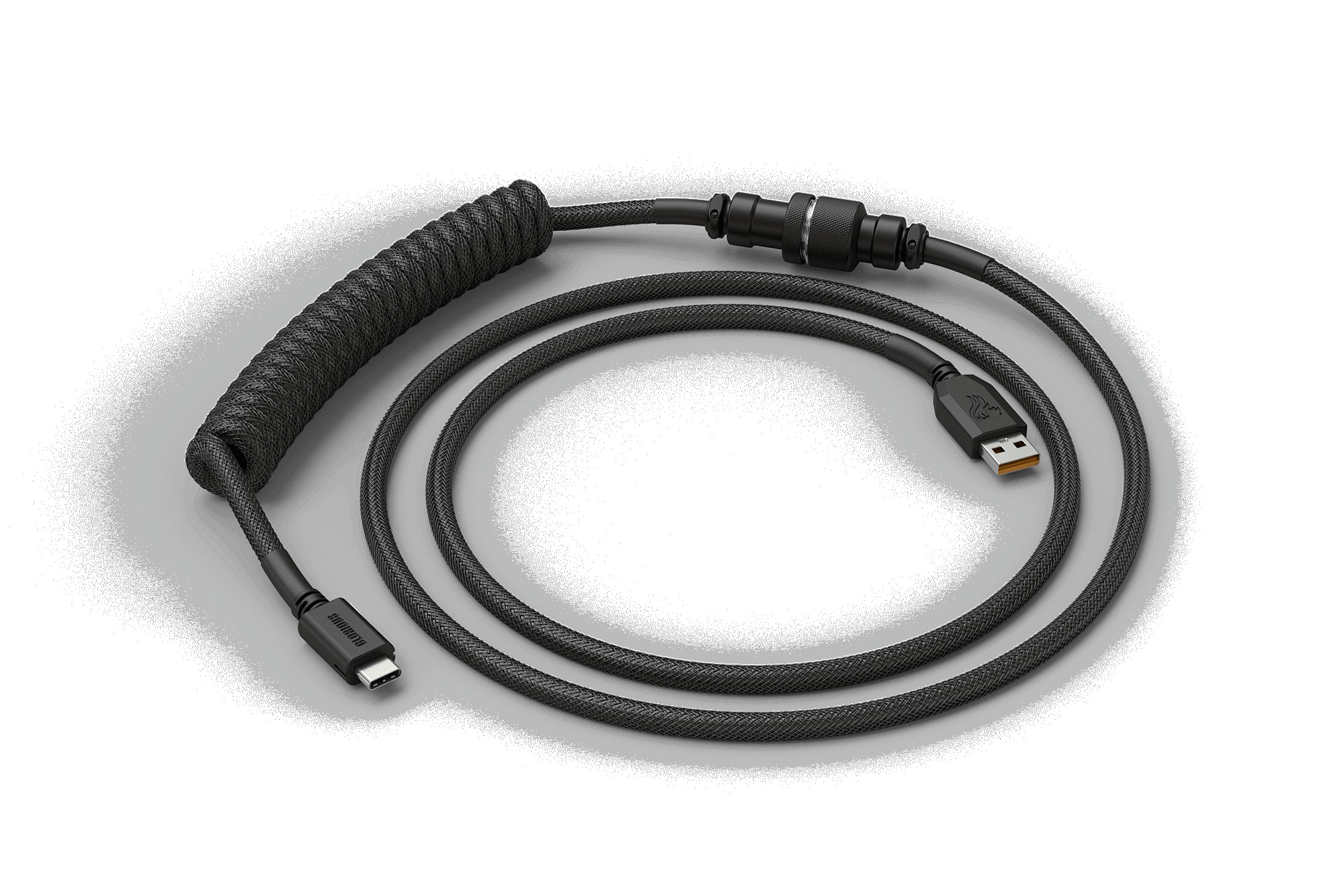 Billentyűzet kiegészítő Glorious Coiled Cable Ghost White USB-C Spirálkábel Fekete