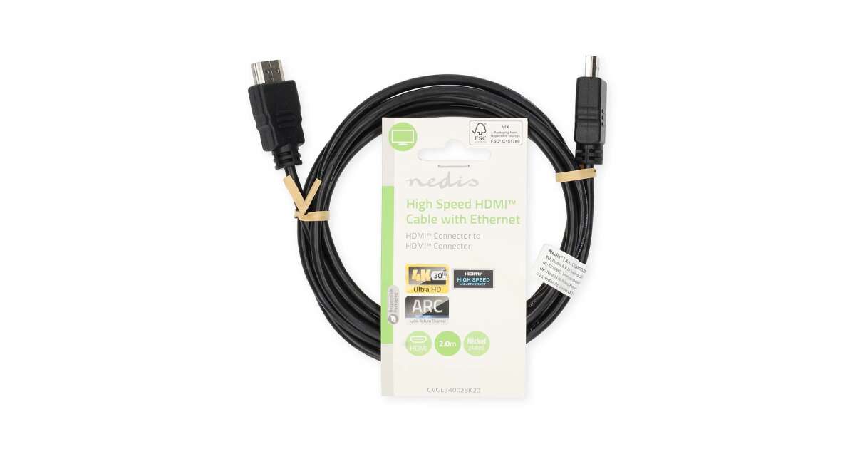 Kábel Összekötő HDMI (Male) - HDMI (Male) 2m 4K 30Hz