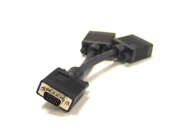 Cable VGA converter D-Sub (Male) - 2x D-Sub (Female) 15cm shilded