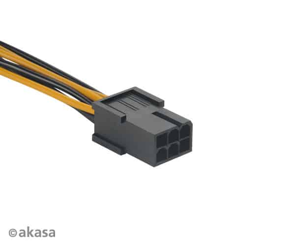 Kábel Táp Átalakító Akasa 6-Pin VGA (Male) - 8-Pin VGA (Female) 10cm