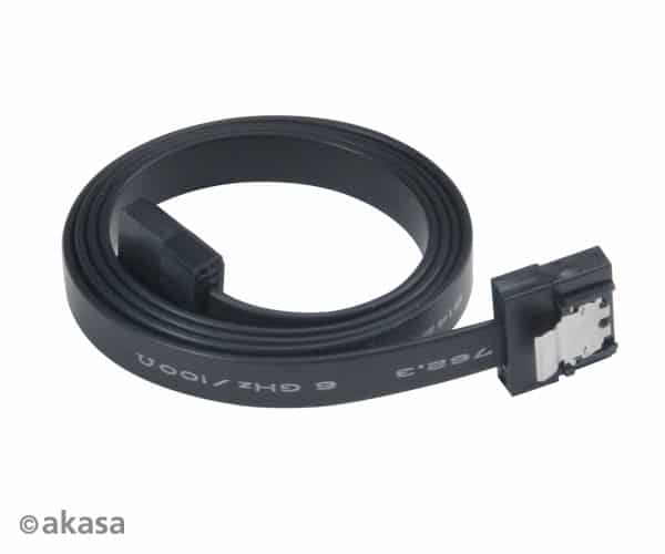 Akasa AK-CBSA05-15BK Super slim SATA rev 3.0 data cable with securing latches - 15cm, Black