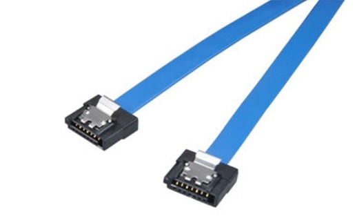 Super slim SATA rev 3.0 data cable with securing latches - 50cm, Blue