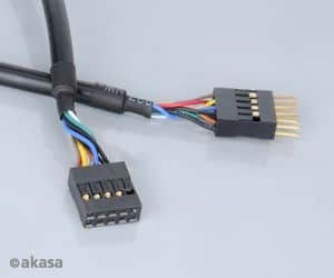 Kábel USB Hosszabbító Akasa USB 2.0 (Female) - USB 2.0 (Male) 40cm Belső