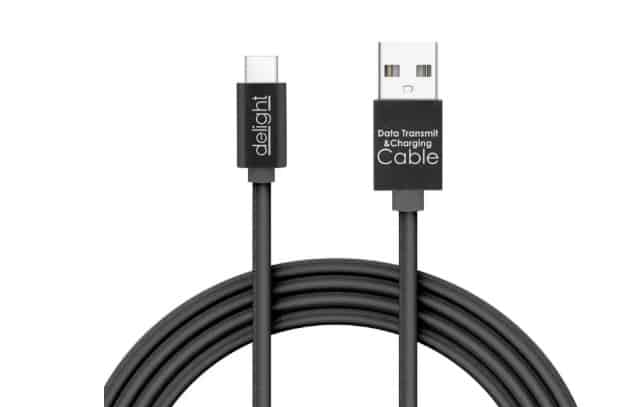 Kábel USB Összekötő Delight USB 2.0 A (Male) - 2.0 Type-C (Male) 1m LED
