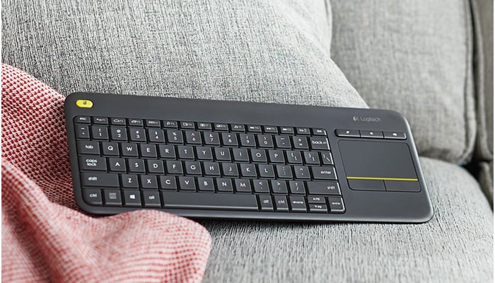 Keyboard Logitech K400 Plus Touch Membrane Black Wireless Hun Layout
