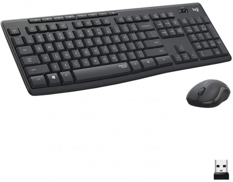 Keyboard + Mouse Logitech MK295 Membrane Graphite Wireless Hun Layout