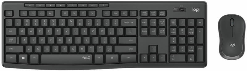 Keyboard + Mouse Logitech MK295 Membrane Graphite Wireless Hun Layout