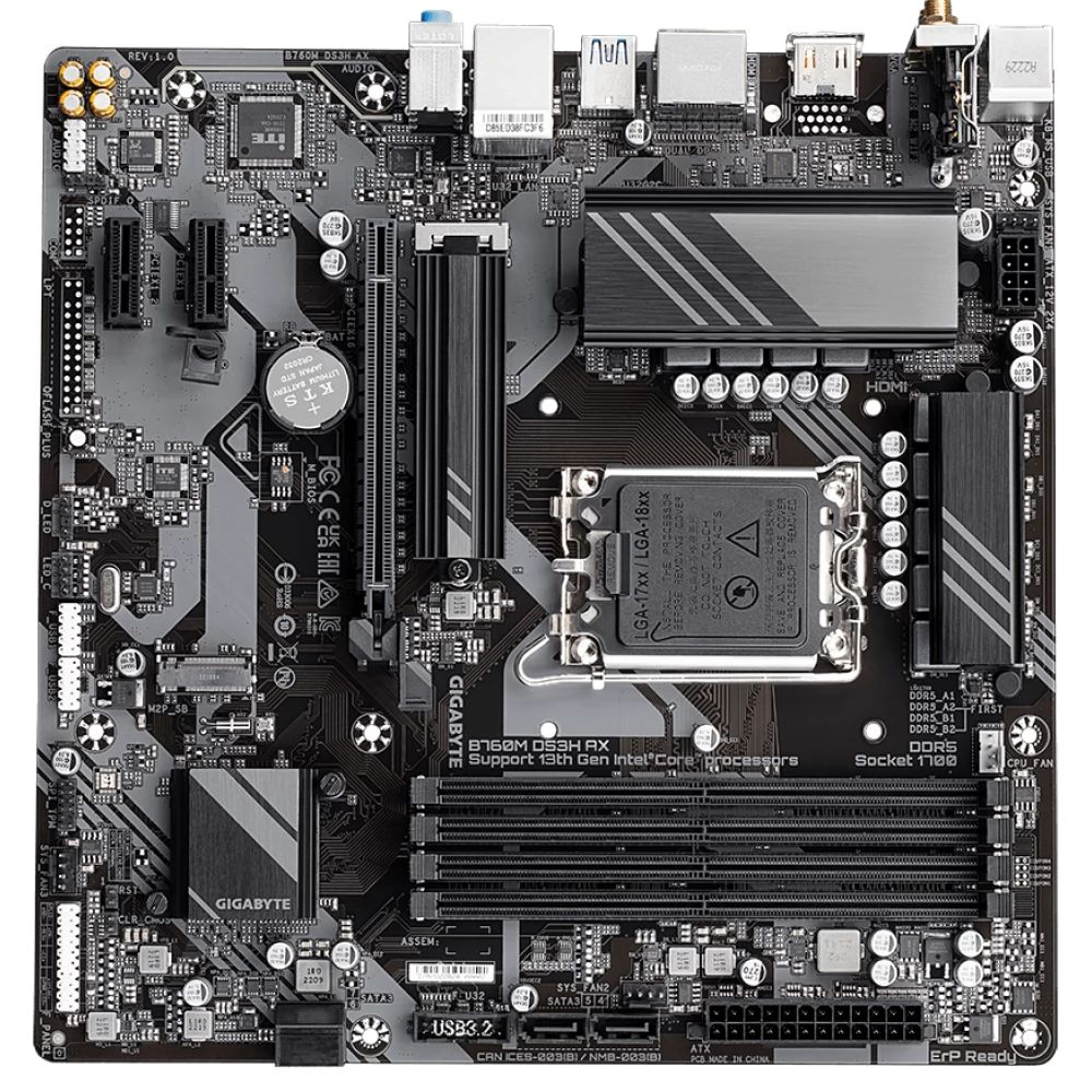 Alaplap Gigabyte B760M DS3H mATX S1700 DDR5