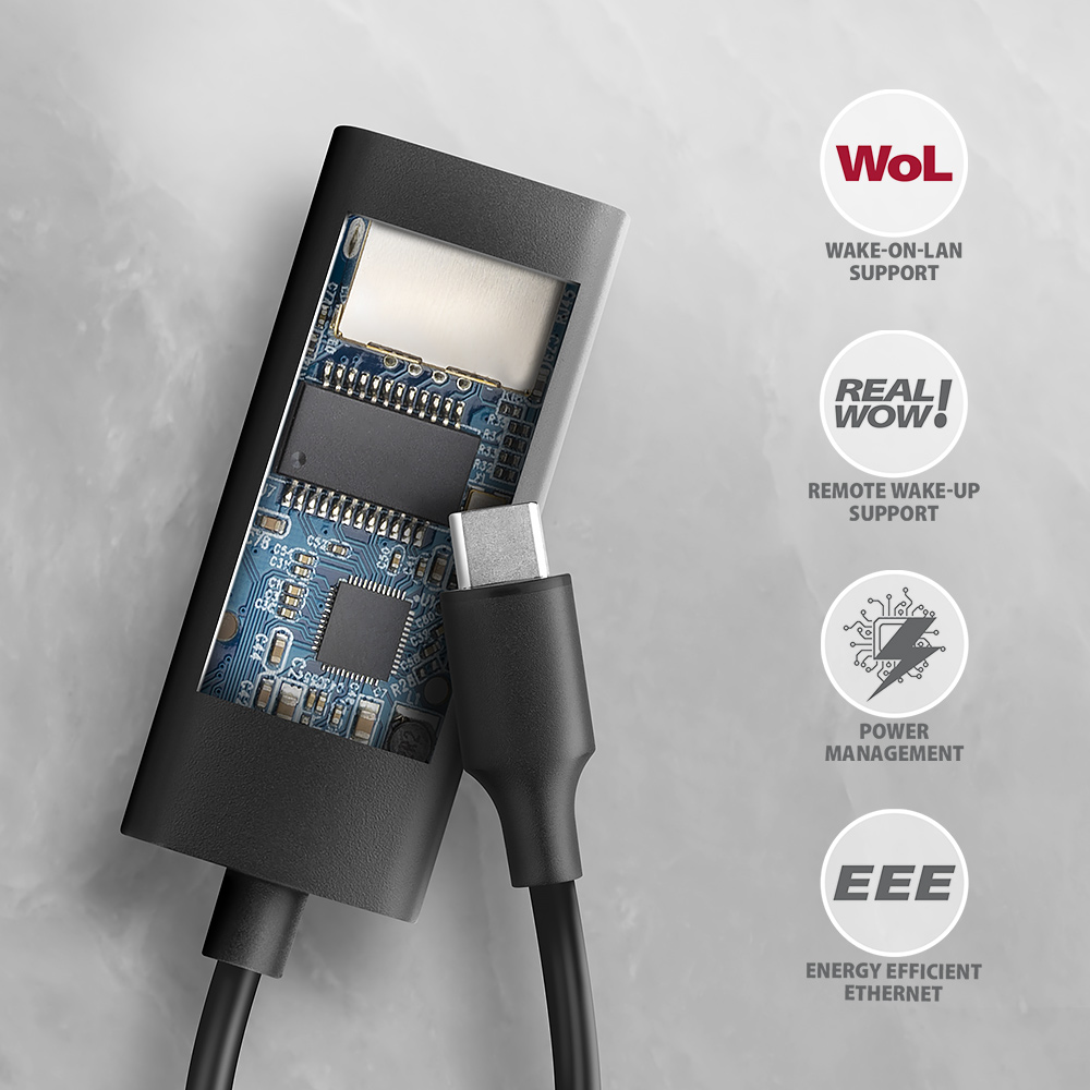 Ethernet Adapter AXAGON ADE-ARC USB-C Gigabit, fekete