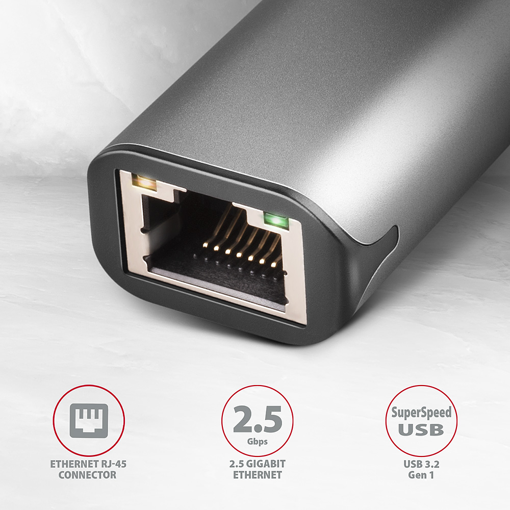 Ethernet Adapter Axagon USB ADE-25R USB 3.2- USB Typ-A, RJ45, 2500 Mbit/s