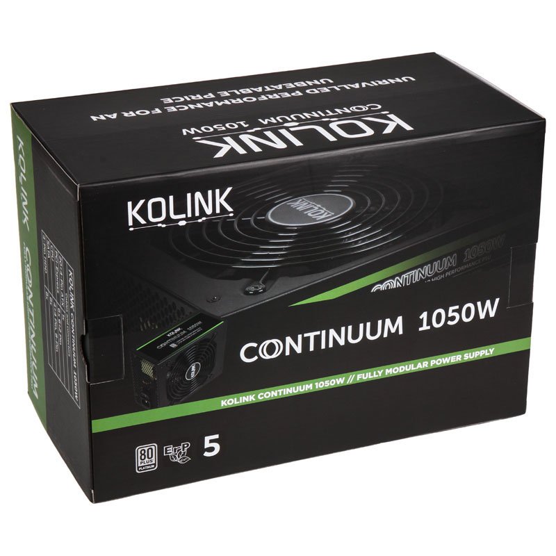 Tápegység Kolink Continuum 1050W 14cm ATX BOX 80+ Platinum Moduláris