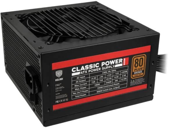 Tápegység Kolink Classic Power 600W 12cm ATX BOX 80+ Bronz