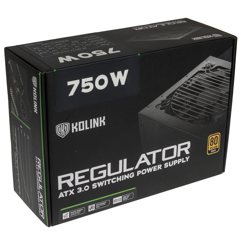 Tápegység Kolink Regulator 80 PLUS Gold, ATX 3.0, PCIe 5.0, modular - 750 Watt