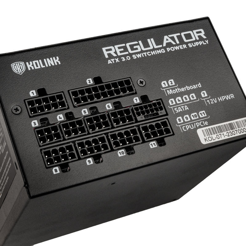 Tápegység Kolink Regulator 80 PLUS Gold, ATX 3.0, PCIe 5.0, modular - 850 Watt