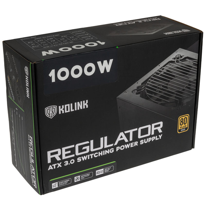 Tápegység Kolink Regulator 80 PLUS Gold, ATX 3.0, PCIe 5.0, modular - 1000 Watt