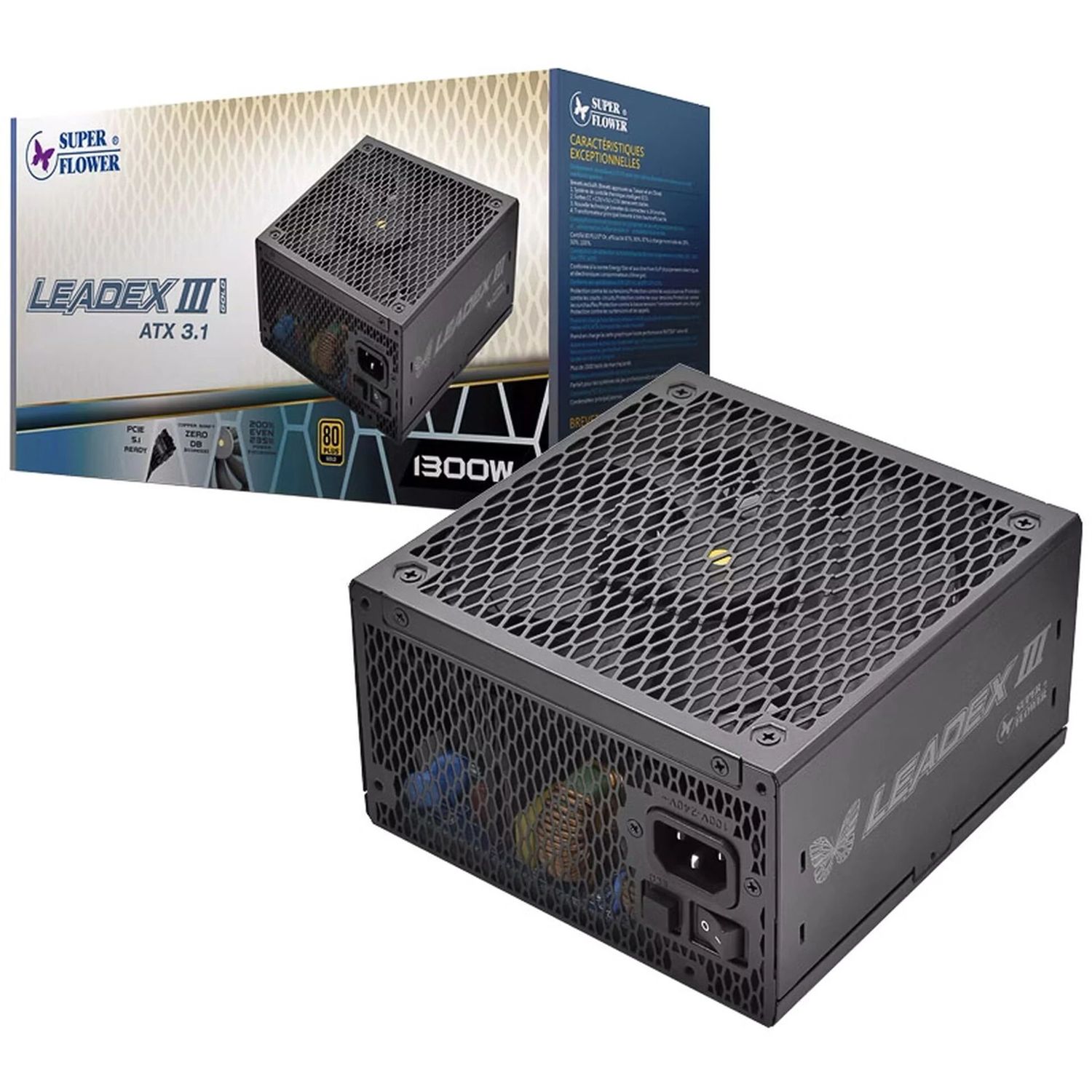 Tápegység Super Flower LEADEX III GOLD UP 1300W 80 PLUS Gold , PCIe 5.1, ATX 3.1, 1.300 Watt, fek