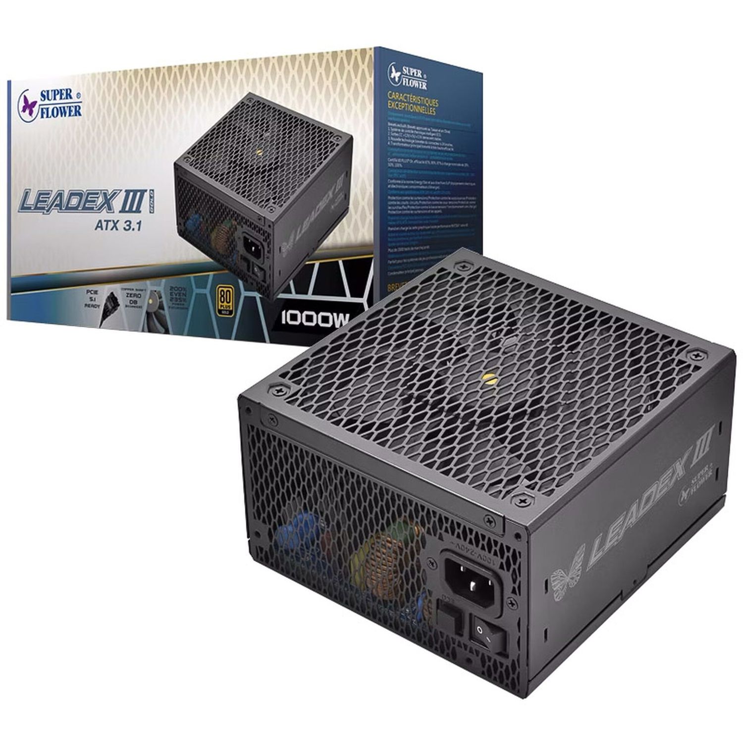 Tápegység Super Flower LEADEX III GOLD UP 1000W 80 PLUS Gold , PCIe 5.1, ATX 3.1, 1.000 Watt, fek