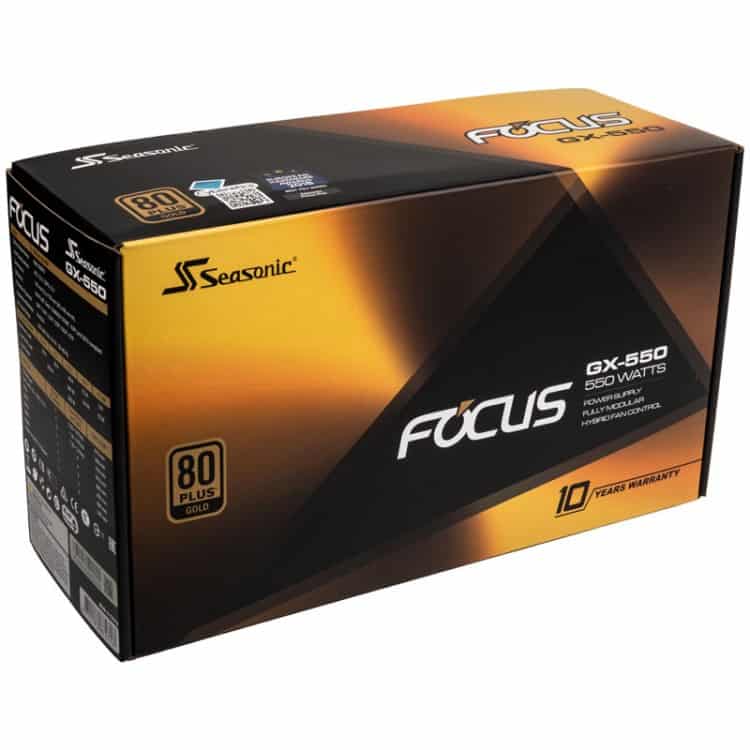 Tápegység Seasonic Focus GX-550 550W 12cm ATX BOX 80+ Gold Moduláris