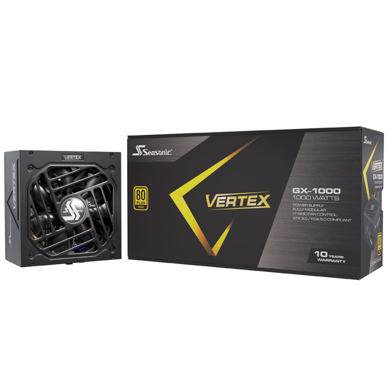 Seasonic Vertex GX 80 PLUS Gold Power supply, modular, ATX 3.0, PCIe 5.0 - 1000 Watt