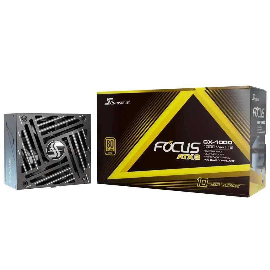 Tápegység Seasonic Focus GX-1000 1000W ATX 3.1, PCIe 5,1, 13.5cm, 80+ Gold, Moduláris