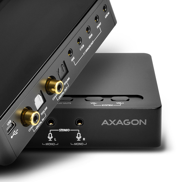 Hangkártya AXAGON USB ADA-71 Soundbox, USB 2.0 , 7.1, SPDIF