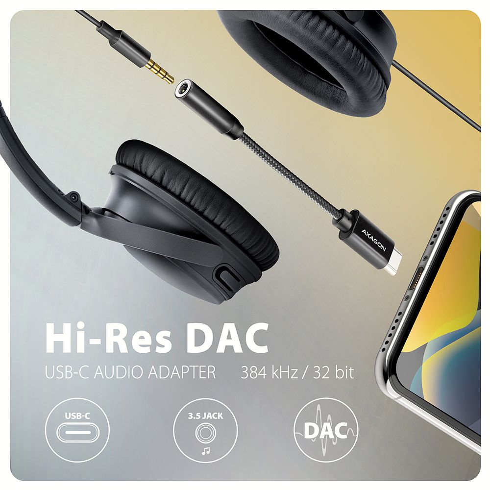AXAGON ADA-HC USB-C – Hi-Res DAC Audio Adapter