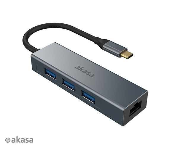 HUB Akasa USB 3.1 Type-C 4-In-1 Hub 3xUSB3.0 + Ethernet